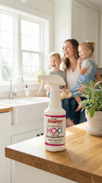 Family at home with the 16oz Multi-Use HOCl Spray
