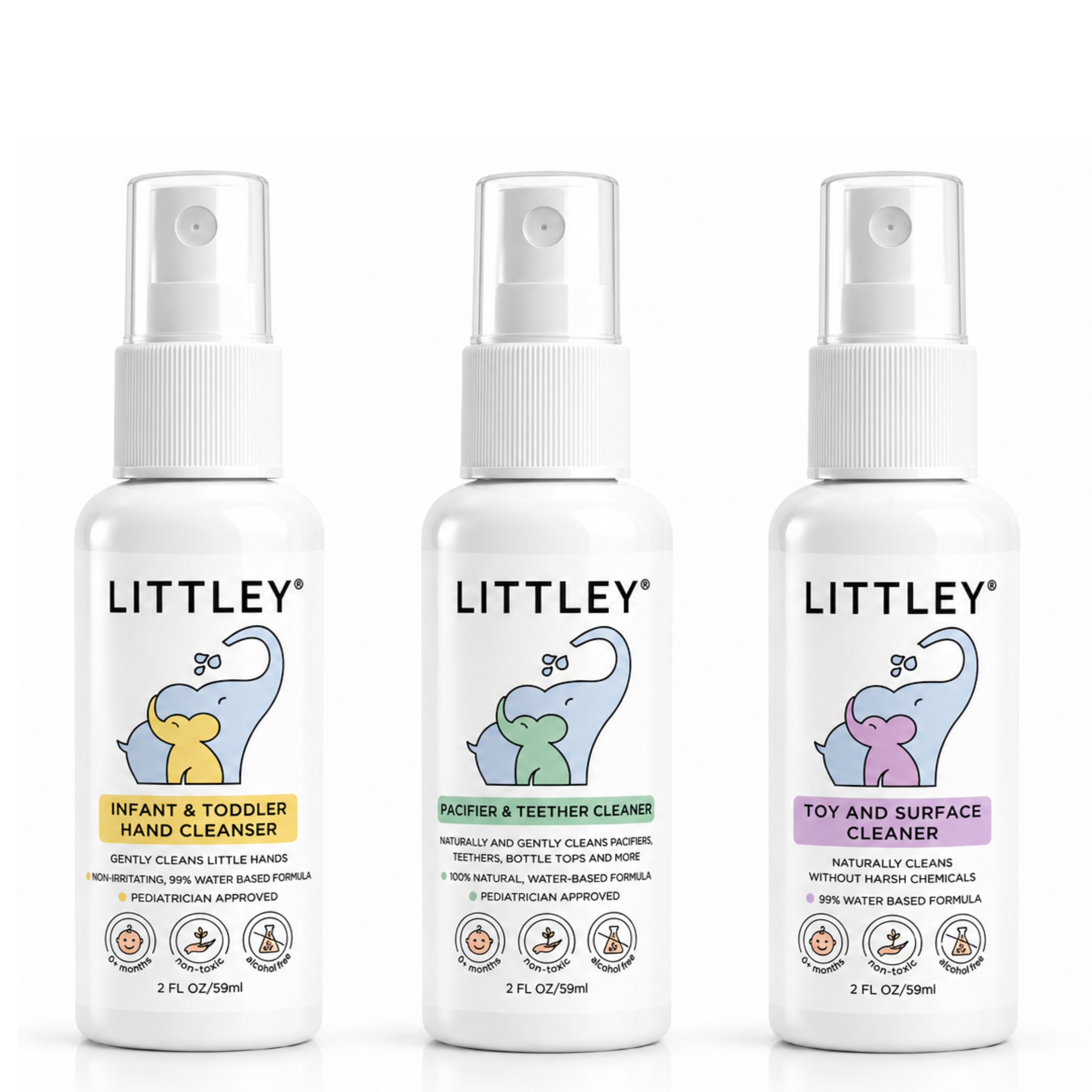 Littley Intro Sample Pack | Baby + Toddler HOCl Essentials | 2oz Trio
