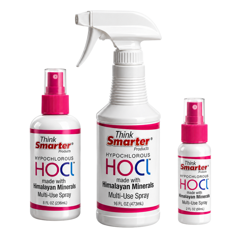 Multi-Use HOCl Spray lineup in 2oz, 8oz and 16oz sizes